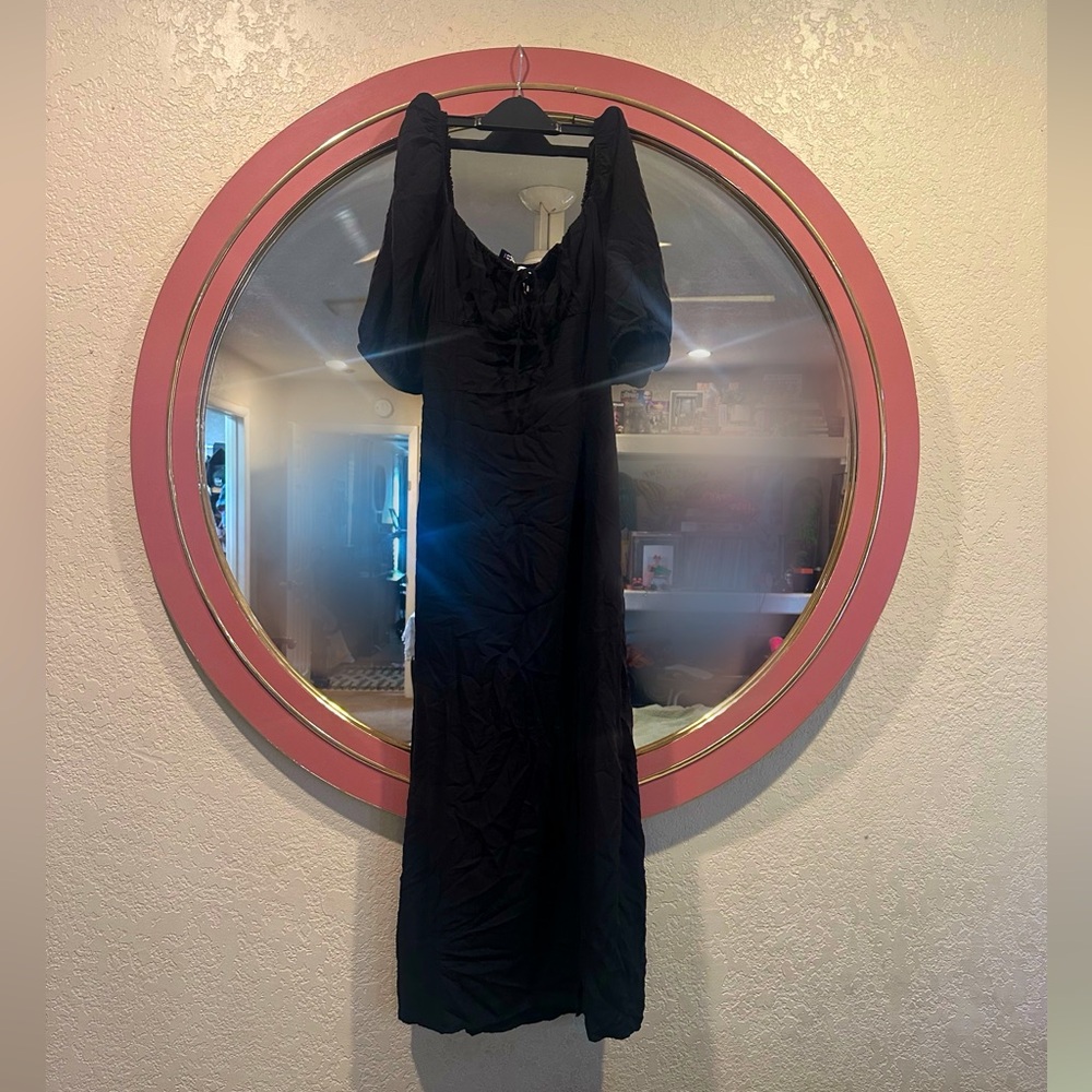 Black midi dress